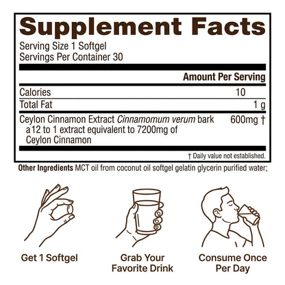 Ceylon Cinnamon 7200mg equivalent with MCT Oil